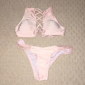 criss cross open back halter bikini Lana swim S